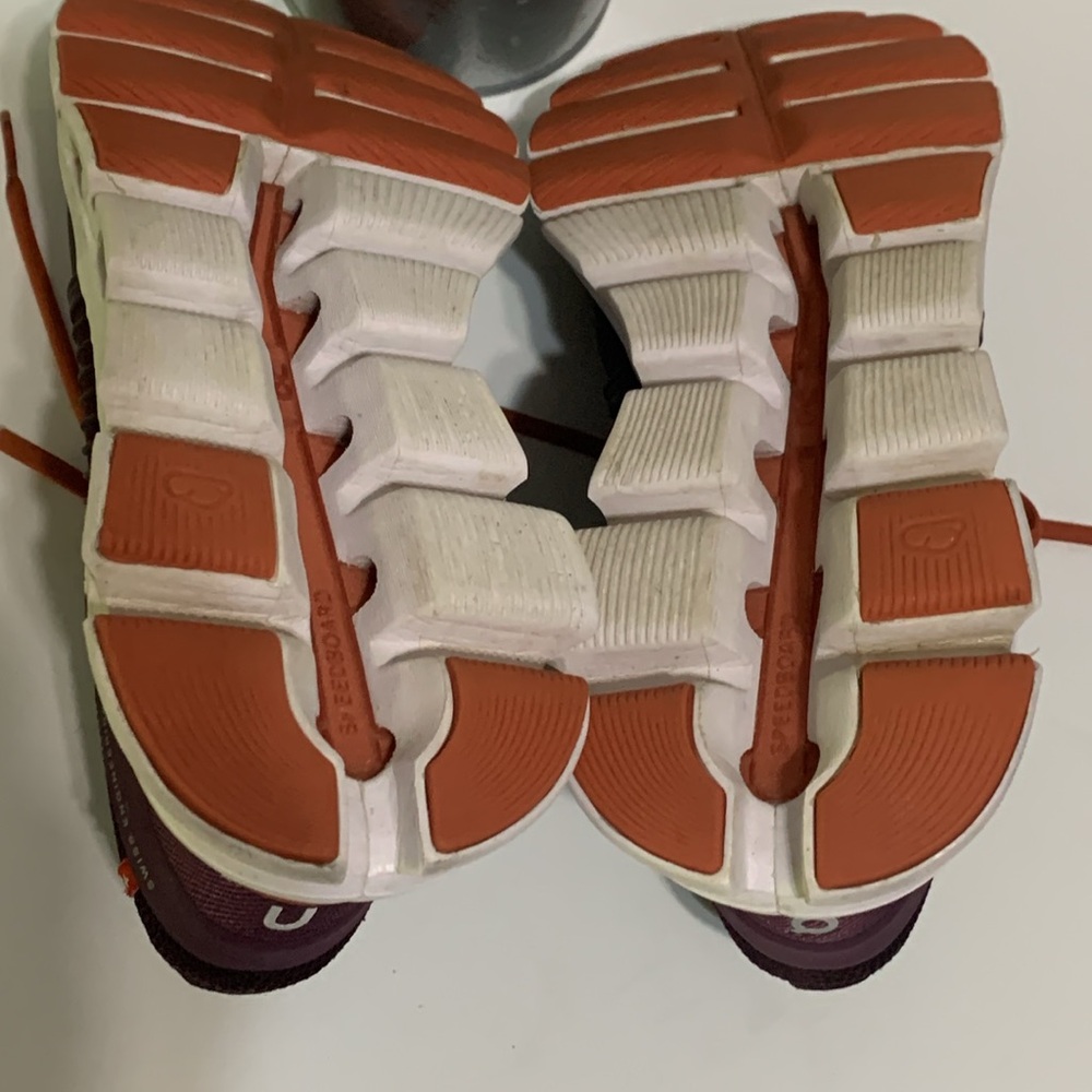 On Running Women's Athletic Shoes - Purple and Orange - Picture 10 of 12